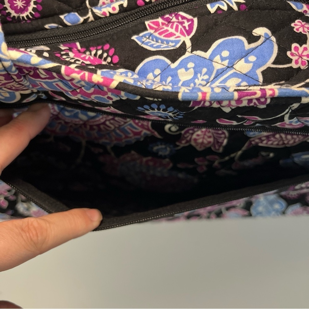 Vera Bradley Stroll Around Baby Diaper Bag “Alpine Floral” Pink Blue Black Md - Picture 4 of 15